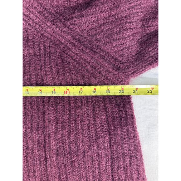 Naadam Women's sz S Oversized Mohair Plum Sweater Cowl Neck Classy Soft Comfort - Picture 4 of 10